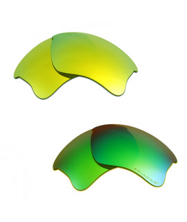 HKUCO 24K Gold+Emerald Green Polarized Replacement Lenses for Oakley Flak Jacket XLJ Sunglasses